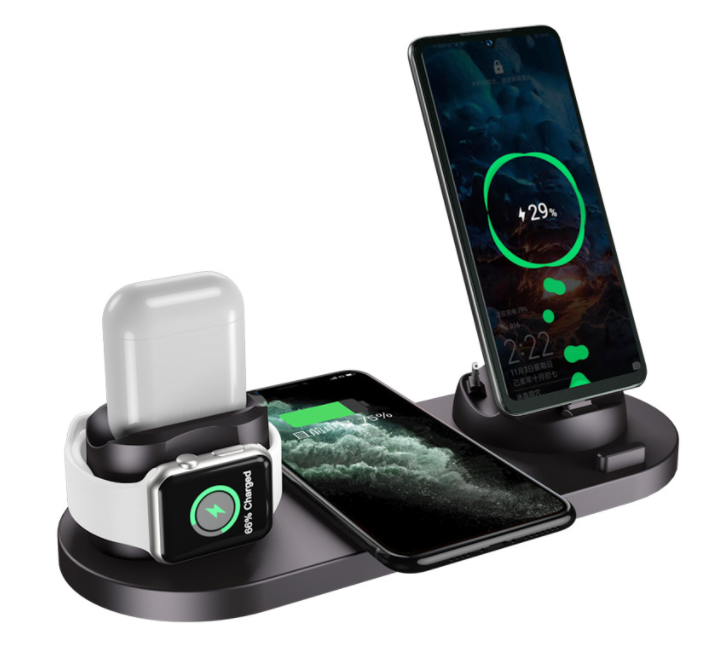6 In 1 Charging Dock Station Wireless Fast Charging Pad For Apple Watch/AirPods/iPhone/Pro iPhone series/Android series